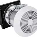 512M 6-inch Through Wall Exhaust Fan, Fast Deodorize, Dehumidify & Metal Exhaust Vent Cap, Corrosion-Resistant80 CFM 4.0 Sones, Bathroom Wall Exhaust Fan, with Retractable Duct&Non-Return Flap