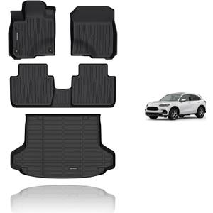 KELCSEECS Floor Mats & Cargo Liner for 2026 2025 2024 2023 Honda HRV/2026 2025 2024 2023 Honda HRV Hybrid All Weather Car Mats Trunk Liner HR-V Floor Mats Accessories Black