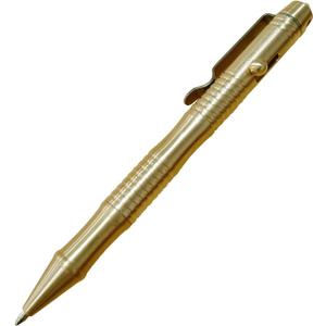 SMOOTHERPRO Solid Brass Bolt Action Pen Refillable Retractable Heavy Duty for Tremor Parkinson Arthritic Business Office Signature Writing EDC Gift(BB201) (Natural)