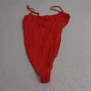 SUUKSESS Women Sexy Square Neck Thong Bodysuit Backless Cami Bodysuit Top (Large, 01 Red)
