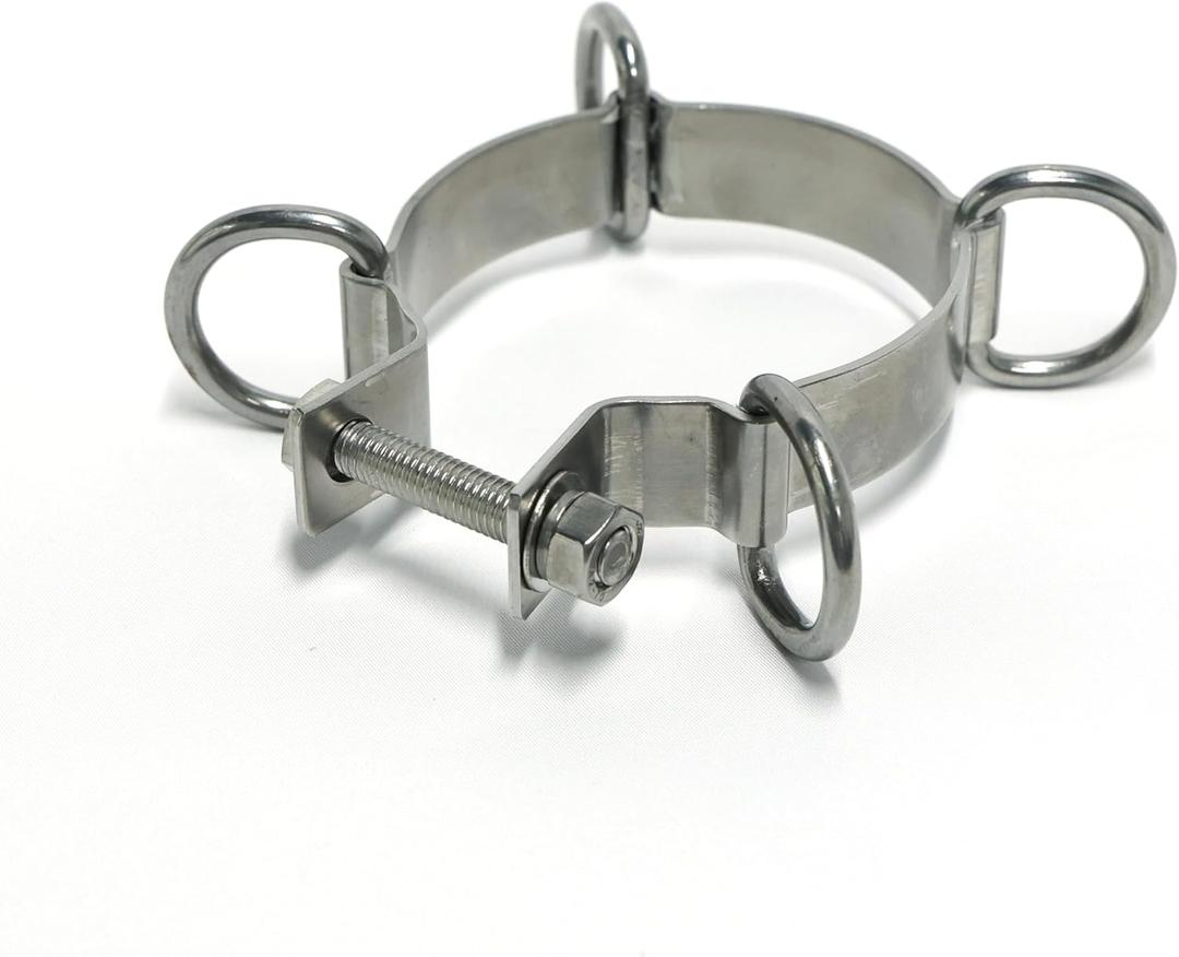 ShadeMart D Ring Clamp for Rectangle Sun Shade Sail Pole, Stainless Steel, Adjustable Mounting - Easy Installation, for Light String Pole, Sign Post, Fence Post Accessories