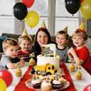 Construction Themed 3rd Birthday Party Supplies Decorations, Includes Banner, Balloons, Cake & Cupcake Toppers for Excavator and Truck 3 Year Old Birthday Party Decorations