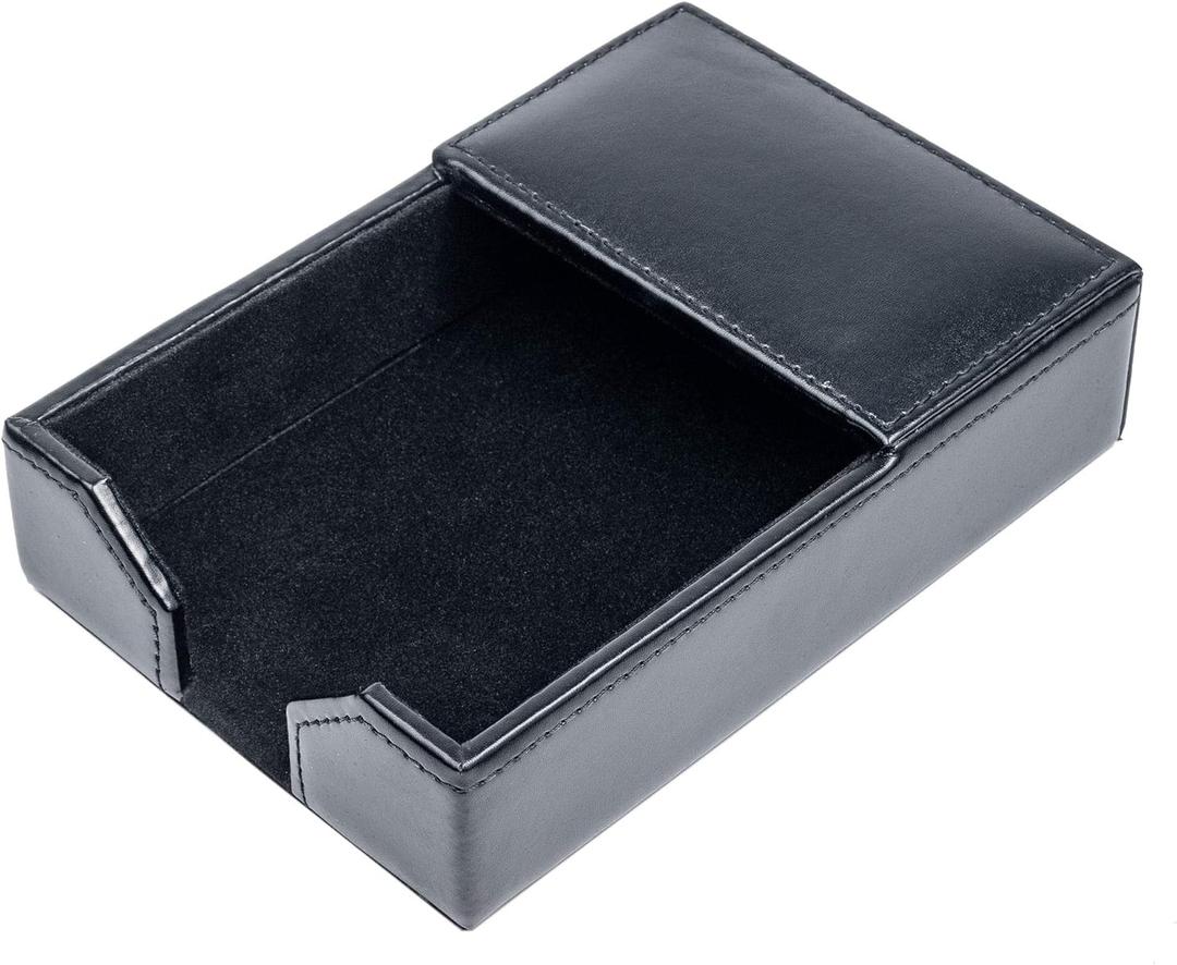 Dacasso Black Bonded Leather Memo Holder, 4-Inch by 6-Inch (A1409)