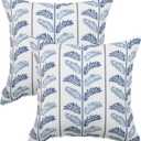 Outdoor Pillows, Pack of 2 Waterproof Decorative Throw Pillows with Inserts, 18x18 Square Pillows for Bed, Couch, Sofa and Patio Furniture
