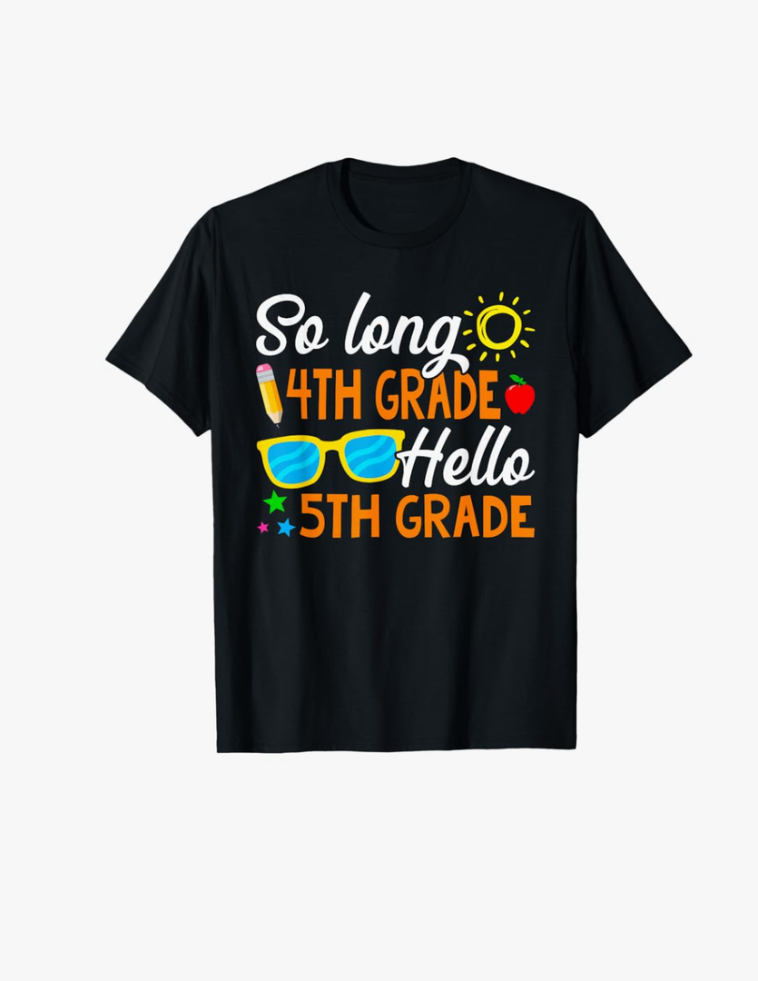 First Day Of 5th Grade Tee For Back To School
So Long 4th Grade Hello 5th Grade Back To School T-Shirt L