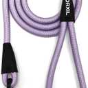 Rope Dog Leash, 6 Foot Heavy Duty Dog Leash with Aviation Aluminum Auto Locking Carabiner, Strong Nylon Pet Lead for Small, Medium, Large Dogs (Purple, 6FT)