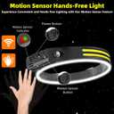 Beccason 2PCS LED Headlamp Rechargeable - 230 COB Super Bright Head Lights for Forehead, Hard hat Light for Adults, USB C Headband Flashlight for Work, Hiking, Running, Camping Essentials Gear (2 Pack - New Upgrade II Dual-Led Strip)