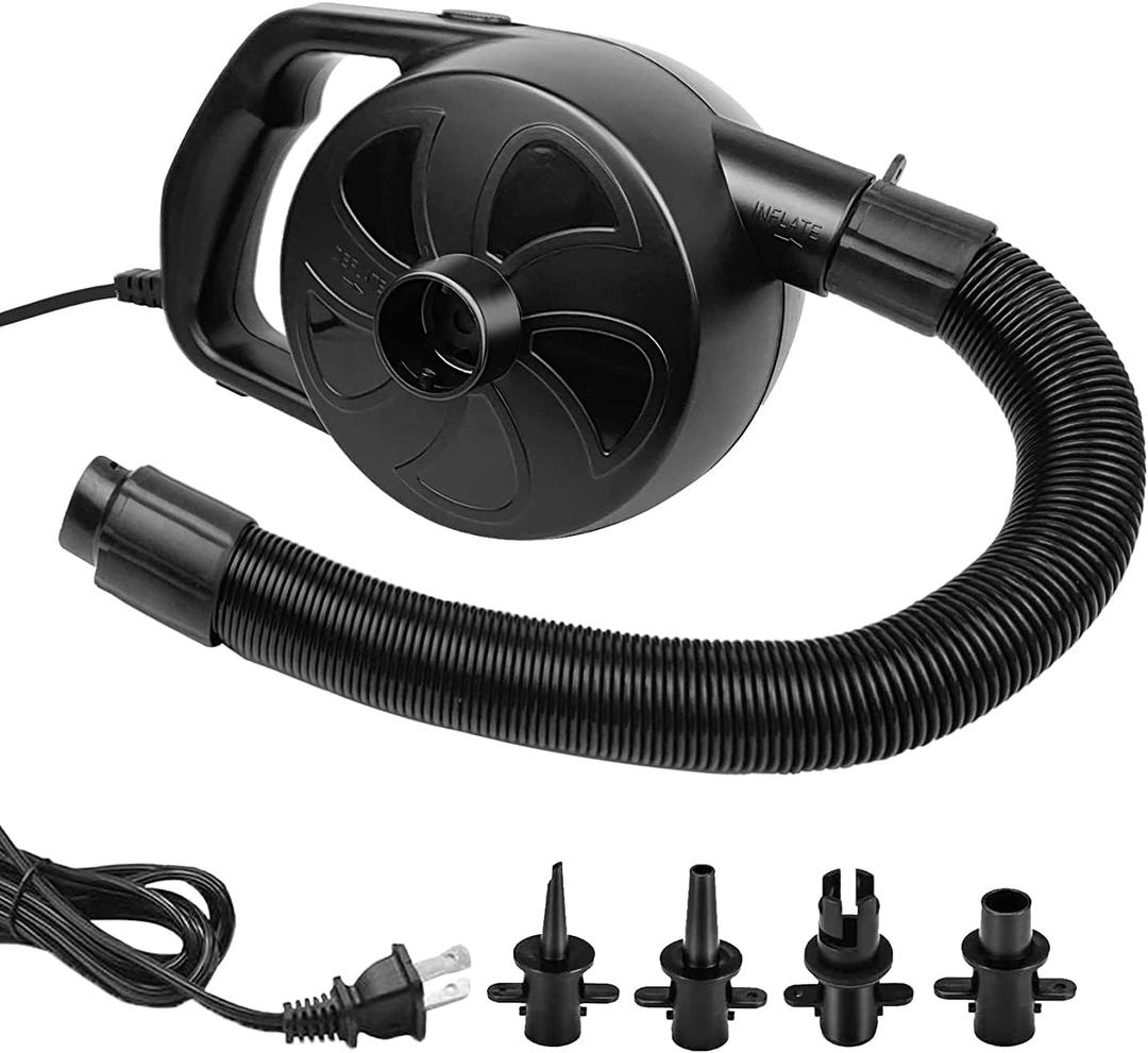 Electric Pump for Inflatables with 4 Nozzles Air Mattress Pump Inflator/Deflator, Queen/King Size Pool Air Pump, Pool Toys, Boat, Raft Pumps 300W