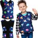 Janmercy Compression Vest for Kids Boys Soft Breathable Compression Vest Girls Cute Comfort for Back to School Children(Outer Space,Medium)
