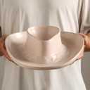 Chip and Dip Serving Set Bowl Cowboy Hat Chips and Salsa Serving Light Pink