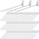 Moxweyeni 100 Pcs Heavy Duty Slatwall Panel Hooks Hanging Metal Slat Wall Hanging Hooks Silver Slat Wall Hanger Commercial Grade Slatwall Pegs Accessories for Shop Retail Display(10 Inch)