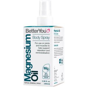 BetterYou Magnesium Oil Body Spray - Pure Magnesium Chloride Muscle and Joint Spray - Relaxing Topical Magnesium Source - for All Ages - 3.38 oz (3.4 Fl Oz (Pack of 1))