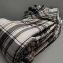 Andency Gray Brown Black Plaid Comforter Set Twin(66x90 Inch), 2 Pieces Grid Gingham Stripes Bedding Comforter Sets for Boys Girls Kids Teens, Preppy Geometric Line Soft Lightweight Reversible Bed Set