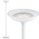 BoostArea Torchiere Floor Lamp, 24W Super Bright LED Standing Lamp, Stepless Dimmable Pole Lamp with 3000K Lighting, Glass Lampshade, 71Inch Tall Metal Modern Floor lamps for Living Room/Bedroom White