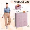 WLIVE Fabric Dresser for Bedroom, Tall Dresser with 8 Drawers, Storage Tower with Fabric Bins, Double Dresser, Chest of Drawers for Closet, Playroom, Dormitory, A-Pink