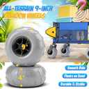9" Balloon Rear Wheel & Fork Replacement for Catart Beach Wagon – All-Terrain PVC Material Tire, Shock Absorbing, Easy Installation