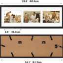 Giftgarden 5x7 Collage Picture Frame 3 Openings Horizontal, Textured Metal 8x24 Frame Matted to Three 5x7 Photos with Mat, Wall Display, Black