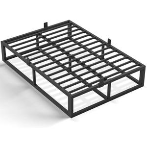 Bilily 14 Inch Queen Bed Frame with Sturdy Steel Slat Support,Heavy Duty Metal Platform Queen Size Mattress Foundation,No Box Spring Needed,Easy Assembly,Noise Free,Black