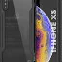 Punkcase iPhone Xs [Armor Stealth Series] Ultra Thin & Protective Military Grade Multilayer Cover W/Aluminum Frame [Clear Back] Ultimate Drop Protection for Your iPhone Xs (5.8") (2018) (Black)