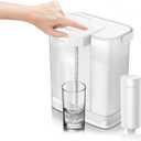 PHILIPS 12 Cup Water Filter Pitcher with Plus Filter - ADD5902, Rechargeable Water Dispenser, Water Purifier Filter for Fridge Door, 1 Plus Filter for 3 Months/60 Gallons, Reduces Lead & 46 impurities