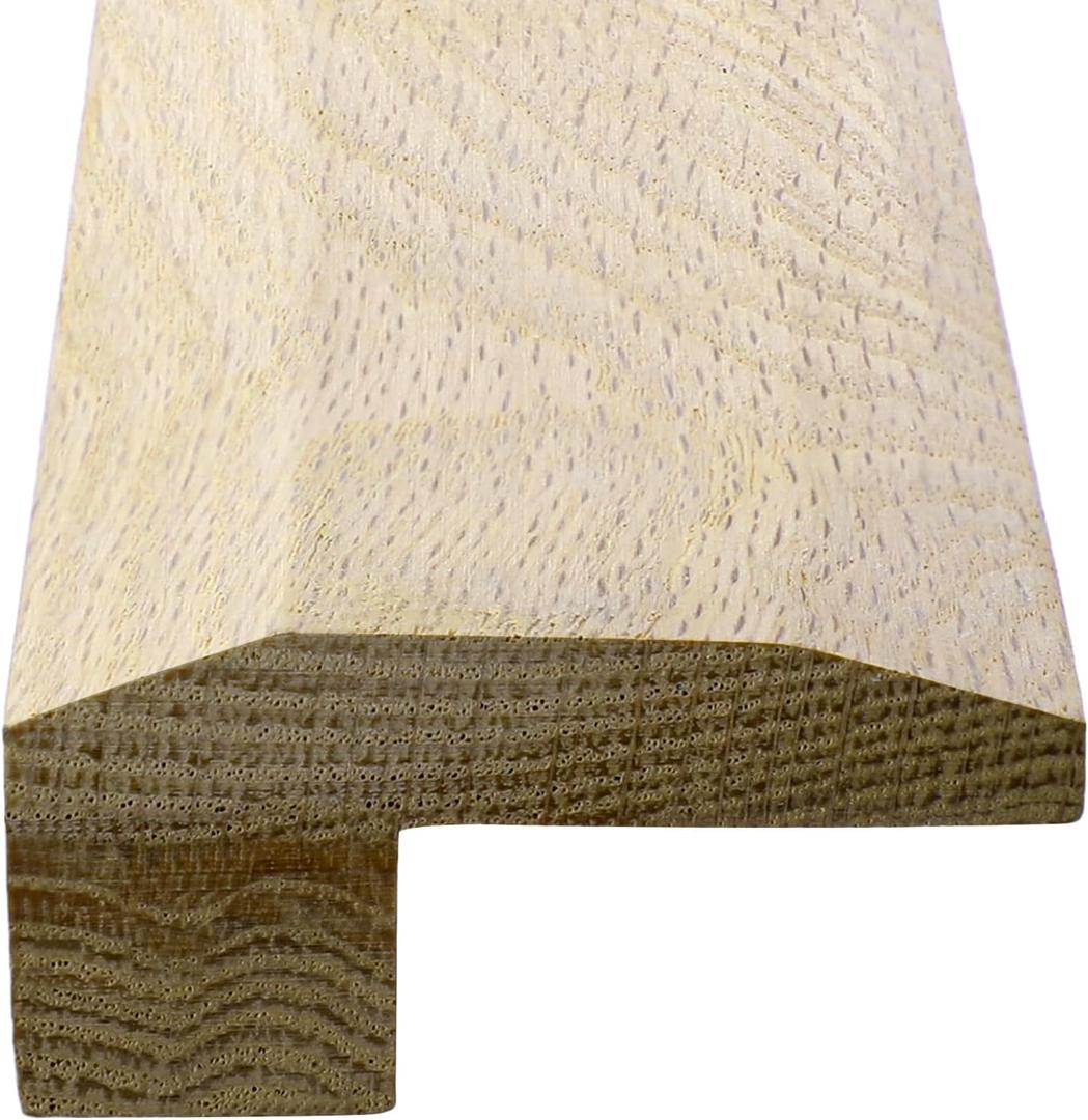 Kigley Solid Red Oak Interior Threshold Wood Overlap Doorways Reducer Threshold, 36 Inches Long (Right Angle Style)