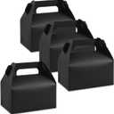 Lainrrew 30 Pcs Gable Candy Treat Boxes, Small Goodie Boxes Christmas Party Favor Boxes Kraft Paper Gift Box for Christmas Party Decorations Birthday Party Favors (Black)