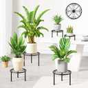 5-Pack Metal Plant Table Stand for 7-12 Inch Trays, Heavy Duty Flower Pot Stands for Multiple Plant, Anti-Rust Iron Plant Pot Shelf, Decorative Plant Racks for Indoor & Outdoor(BlackS)