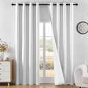 Joydeco White Blackout Curtains 84 Inches Long - 100% Blackout Curtain 2 Panels Set, Grommet Thermal Insulated Window Drapes for Bedroom Living Room (Pure White,52" Wx84 L)