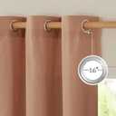 NICETOWN Terracotta Linen Kitchen Curtains 36 inch Length, Decorative Thick Flax Small Window Treatments Privacy Assured with Light Filtering for Bedroom/Bathroom, W55 x L36, 2 Panels