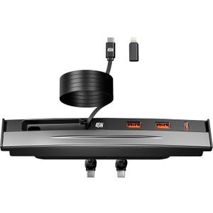 Nycetek USB Hub for Tesla Model 3/Y, 45W PD Center Console Retractable Fast Charging, Car Docking Station Charger Multi Port for 2021 2022 2023 Tesla Model 3/Y