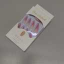MISUD Press on Nails - Long Stiletto Fake Nails with Pink Ombre, Acrylic Gradient Design 24 pcs