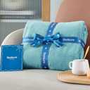 Bedsure GentleSoft Fleece Blankets Twin Size River Blue - 300GSM Lightweight Plush Fuzzy Cozy Soft Blanket for Bed, Sofa, Couch, Travel, Camping, 60x80 inches
