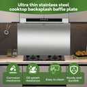2-Pack Ultra-Thin Stainless Steel Backsplash Panels, 24" x 30" Each | Flush Mount Splatter Guard for Stove and Range Hood, Easy Install with Pre-Drilled Holes & Screws