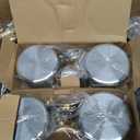 Chafing Dish Buffet Set 4 Pack, 5QT Gold Round Chafing Dishes for Buffet, High Grade Chafers and Buffet Warmers Sets with Glass Lid, Rolled-Edge Food Warmers for Parties, Weddings, Catering