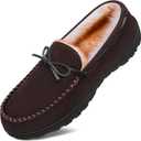MIXIN Mens Slippers Indoor Outdoor Memory Foam House Shoes Anti-Slip Moccasins Slippers for Men (9.5, Dark Brown)