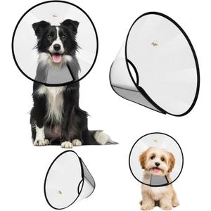 2 Pcs Cone for Dogs After Surgery, Adjustable Dog Cone Collar, Soft Dog Surgery Collar, Elizabethan Collars for Large Medium Small Dogs (L and XL, Black)