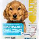 Paw Inspired Disposable Male Dog Wraps, Belly Band for Dogs | Disposable Dog Diapers | Belly Bands for Male Dogs (12 Count, Small)