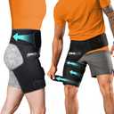 5 in 1 Hip Brace for Women Men Sciatica Pain Relief Devices - Adjustable Groin, Hip Flexor Compression Wrap for Comfortable Thigh, Hamstring & Sciatic Nerve Support, Improved Mobility & Recovery (REGULAR / RIGHT LEG)