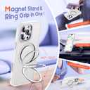 TIANLI Designed for iPhone 16 Pro Case with Magnetic Ring Stand [Compatible with Mag-Safe] [Military Drop Protection] Shockproof Translucent Phone Cover for iPhone 16 Pro 6.3",White