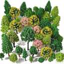 Model Trees for Diorama Small, Model Trees for Crafts, Mixed Plants for Land Scapes, 55 Pcs Artificial Mini Trees for Cake Decorations, Fairy Garden and Train Scenery