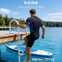 VEVOR Removable Dock Ladder, 4 Steps, Aluminum Alloy Pontoon Boat Swim Ladder, with Non-Slip Wide PP Steps, 500 lbs Weight Capacity, Quick Release Design, for Lake Swimming, Pool, Marine Boarding