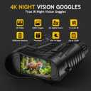 Night Vision Binoculars for Adults and Teen Boys, 4K HD Night Vision Goggles with Video Recording and Photo, for Outdoor Night Adventure, Birthday Gift for Men and Teens