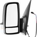 Left Side Mirror Assembly Compatible with 2006-2017 Sprinter 2500 3500 Driver Side Door Mirror w/Blind Spot Glass & Turn Signal Light and Manual Folding CH1320381 (6 Pins)