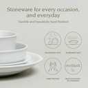 over&back Rim Dinnerware Set - Stoneware Dishes - Comes with 4 Dinner Plates, Salad Plates, Cereal Bowls, and Dinner Bowls - 16-Piece All-Occasion Place Settings - Serves Four - Semi-Matte White