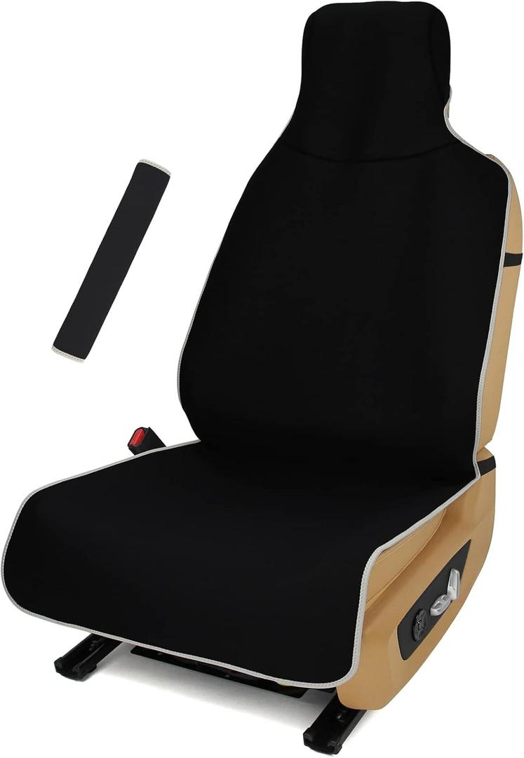 Waterproof Stain Resistant Car Seat Cover for Automotive Van Trucks and SUVs Durable Neoprene Non-Slip Seat Protector with Quick Install Design Perfect for Post Gym Yoga Workout-Black