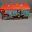 CUTE STONE Cargo Ship Toy & Gantry Crane, Toy Boat and Crane Playset with Sounds & Lights, Transport Containers, Push and Go Vehicle Cars, Kids Play Boats for Boys Girls