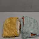 MIULEE Teal Orange Decorative Throw Pillow Covers 18x18 Inch Set of 4 Boho Corduroy Striped Cushion Cases Modern Farmhouse Patchwork Pillow Cases for Couch Sofa Bedroom Home Decor