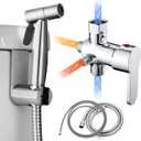 Handheld Bidet Sprayer for Toilet, Bidet Attachment for Warm Water, Hot and Cold Mixing Valve Kit, Hand Sprayer for Feminine Wash, Pet, Cloth, Diaper