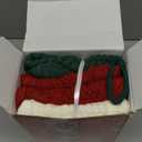 RFAQK 18 Inches Large Christmas Stockings 4 Pack - Burgundy Red, Ivory White, Green - Stretchable Knitted Xmas Stockings with 50Pcs Personalizeable Gift Tags for Family Holiday Christmas Decor