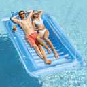 Inflatable Pool Floats Lounger for Adults, Blow Up Tanning Pool Raft Sun Tan Tub with Inflatable Pillow for Family Outdoor, Garden, Backyard Summer Water Party (14+ Year Old) (Large, Blue)